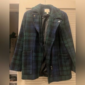 Plaid Moto Peacoat